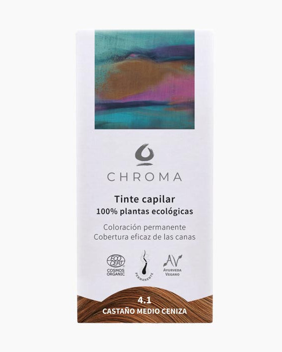 Tint 4.1 Castany mitjà cendra-Chroma-Tarannà Cosmetica Natural 🌿