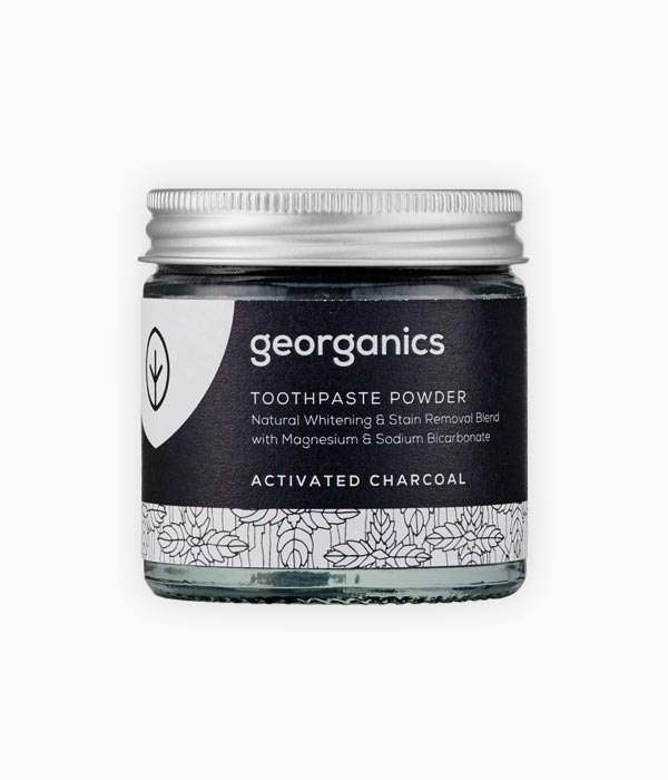 Dentífric en pols amb Carbó Actiu-Georganics-Tarannà Cosmetica Natural 🌿