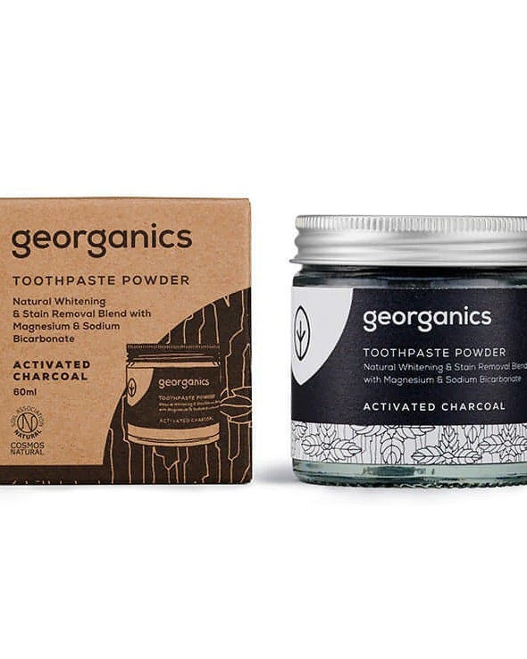 Dentífric en pols amb Carbó Actiu-Georganics-Tarannà Cosmetica Natural 🌿