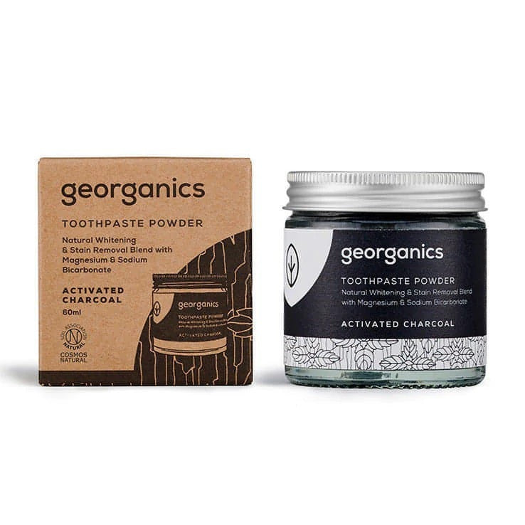 Dentífric en pols amb Carbó Actiu-Georganics-Tarannà Cosmetica Natural 🌿