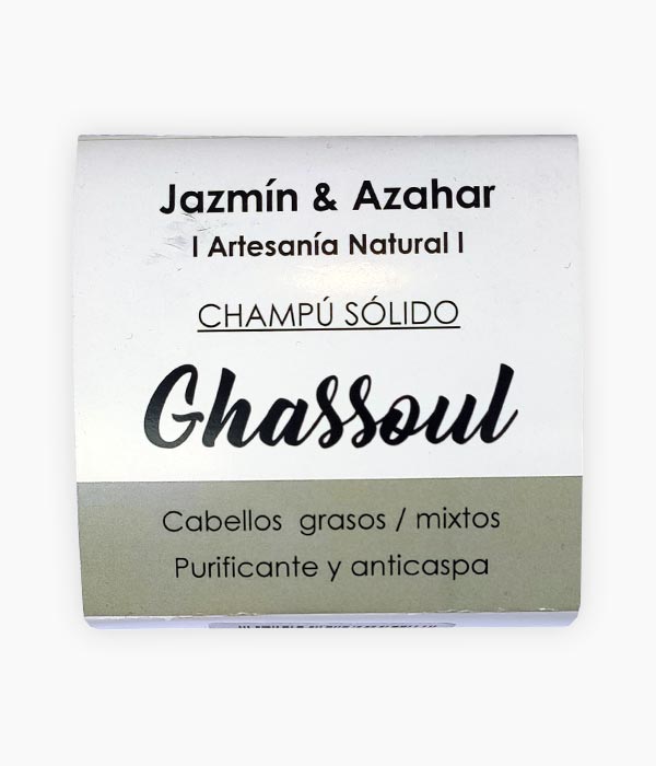 Xampú Ghassoul, purificant i anticaspa - Jazmín&Azahar - Tarannà Cosmetica Natural 🌿
