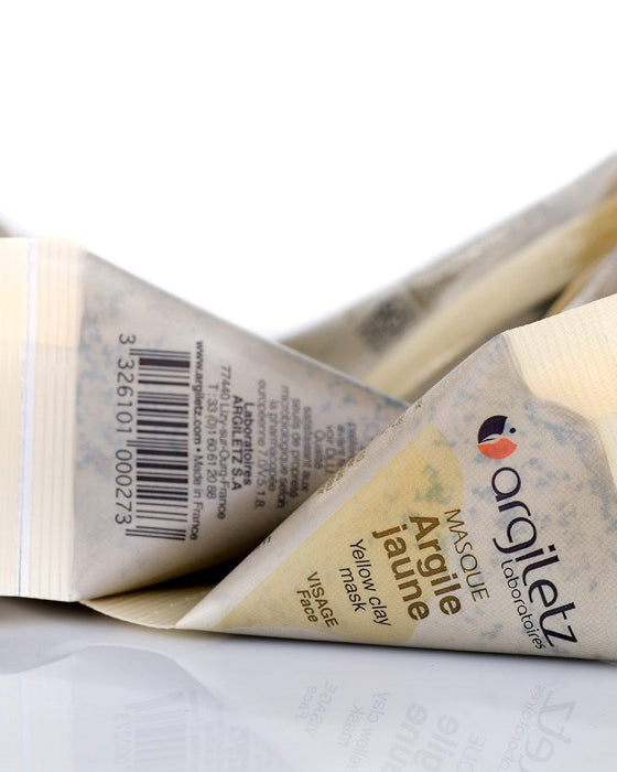 Monodosi mascareta facial d'argila groga - Argiletz | Tarannà Cosmetica Natural