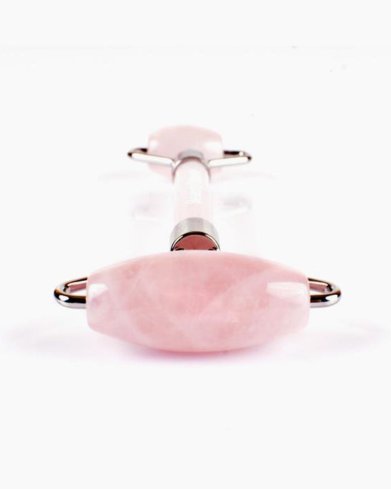 Rodillo doble de cuarzo rosa - Accesorios - Masaje facial relajante con piedras naturales | Tarannà Cosmética Natural