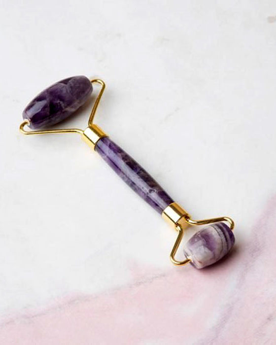 Rodillo doble de amatista - Accesorios - Masaje facial con piedras naturales | Tarannà Cosmética Natural