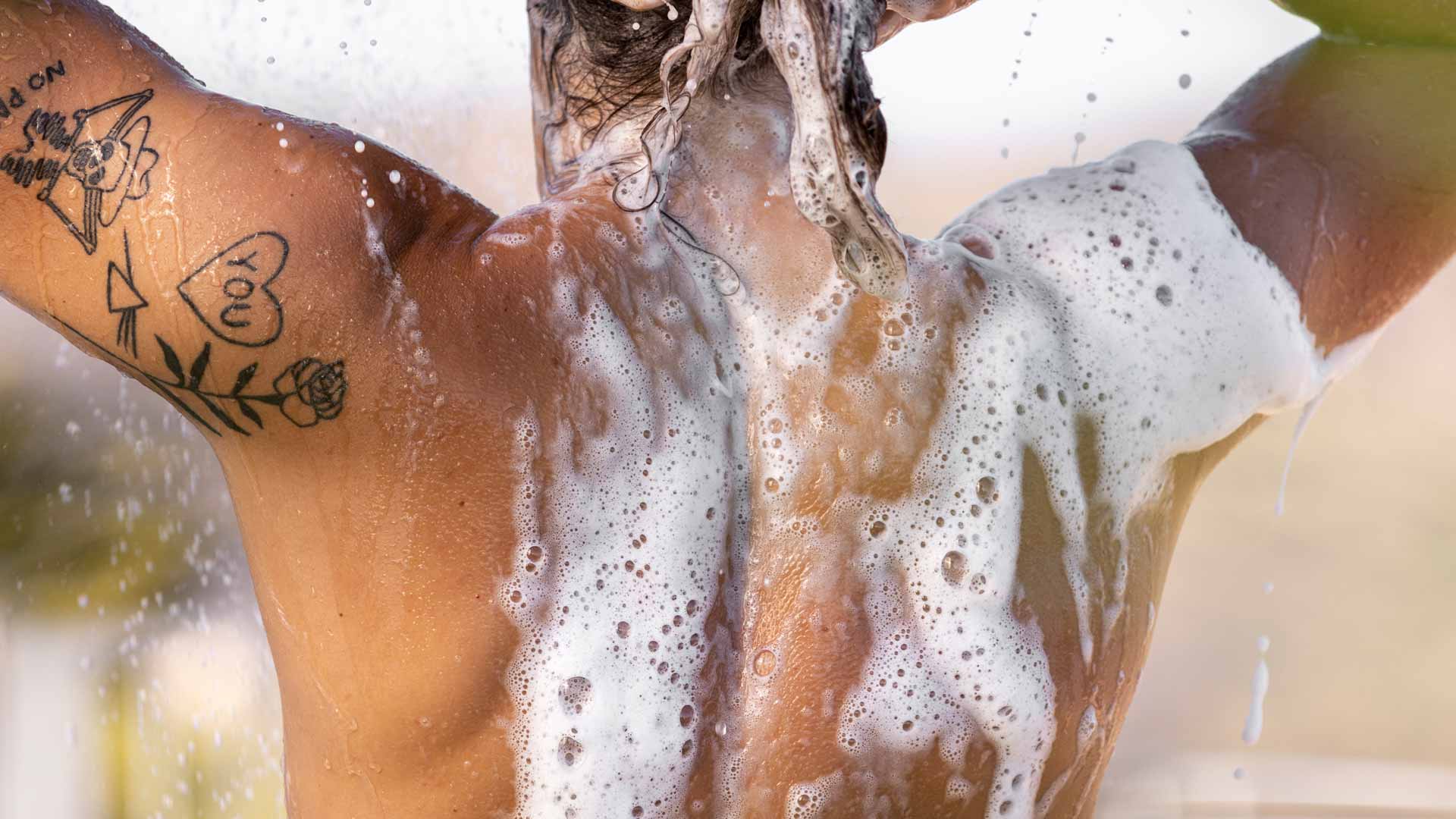 Productos de baño de cosmética natural ecológica para limpieza suave e hidratación corporal