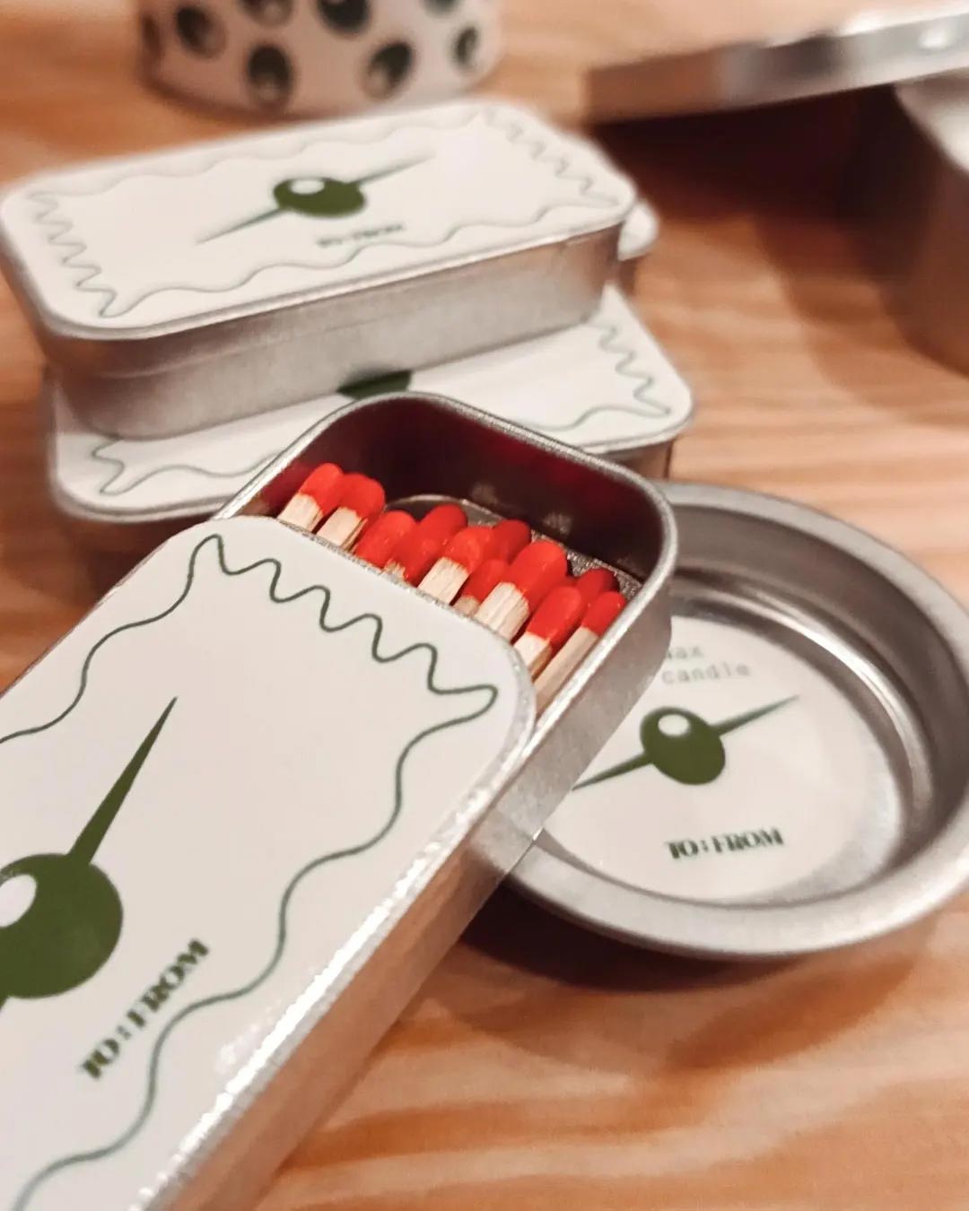 Caja de cerillas diseño oliva decorativa para hogar con estilo natural y sostenible