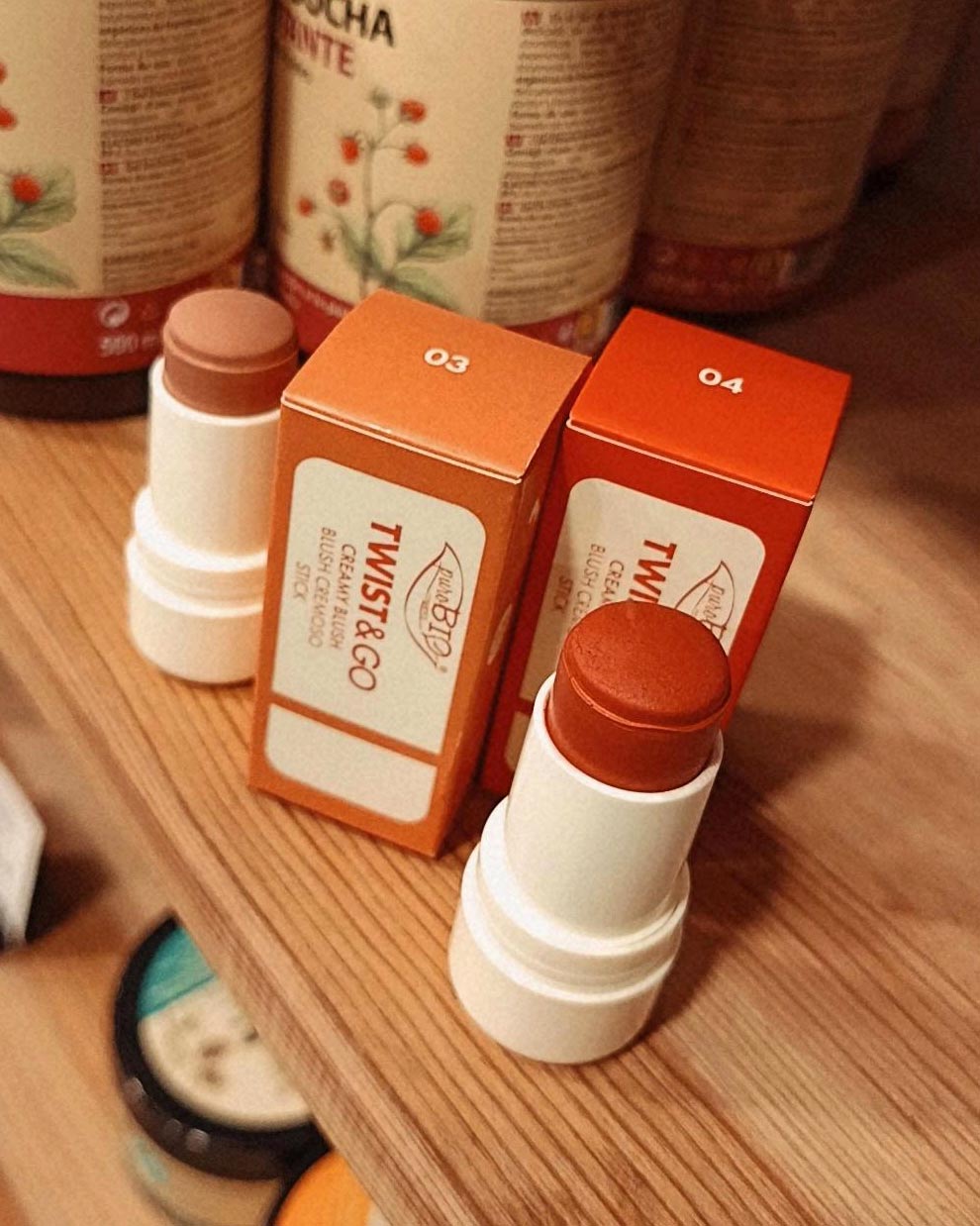 Colorete stick maquillaje cremoso para mejillas con acabado natural