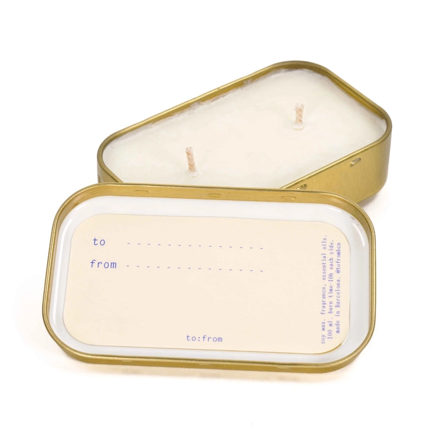 Espelma aromàtica en capseta amb missatge - I també... - Tarannà, botiga de cosmètica natural a Manresa