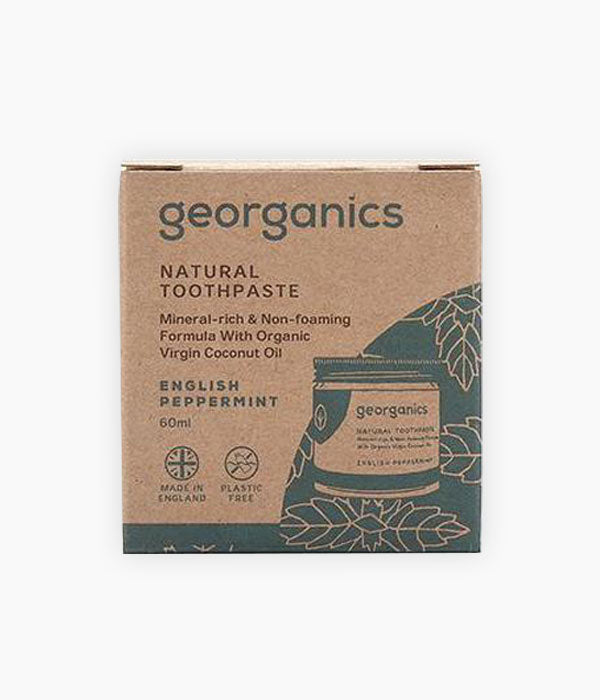 Dentífric natural amb Oli de coco + Menta Peppermint (60 ml) - Georganics | Tarannà Cosmetica Natural